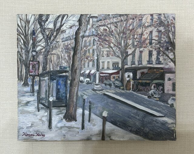 原画#3310 猫 雪 ニース フランス 水彩画 ドローイング