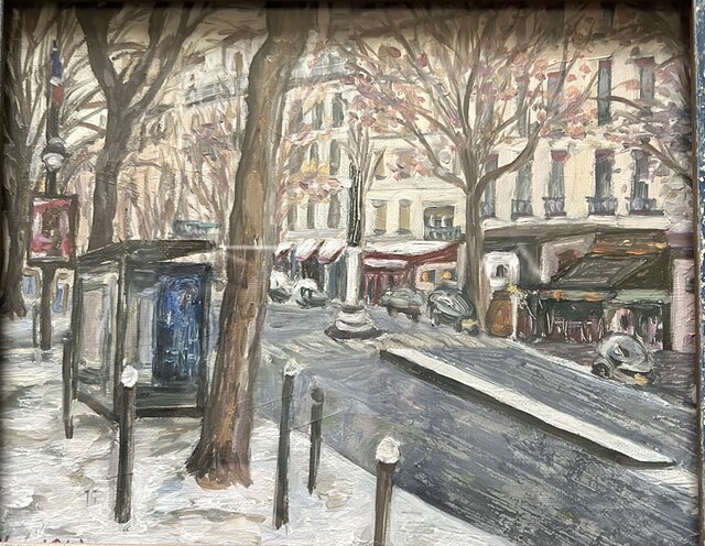 雪のパリ(フランス、パリ、油絵3号、原画一点物) | iichi 日々の