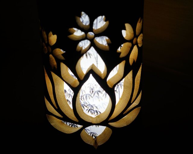 ◆全面彫◆竹灯り・竹あかり・竹灯籠　 ～～ 癒しの灯り ★華の乱★～～ 竹灯り・竹あかり・竹灯籠 全面彫～～ 癒しの灯り 華衣ライン