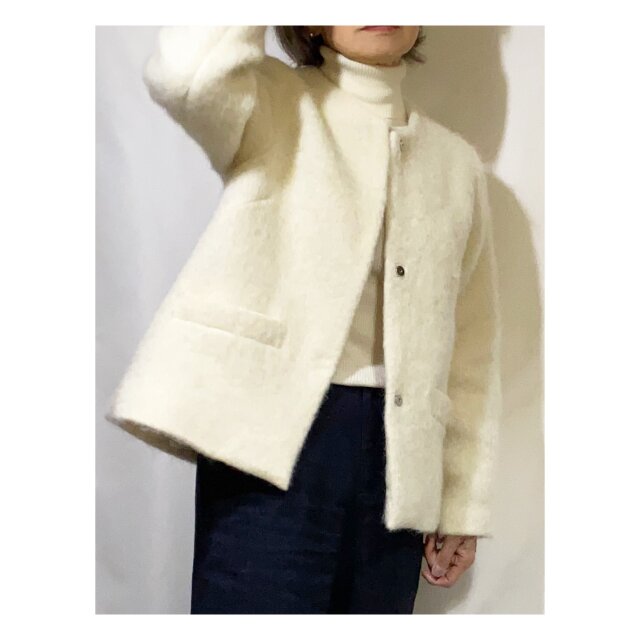 ウールアルパカシャギー　ショートジャケット