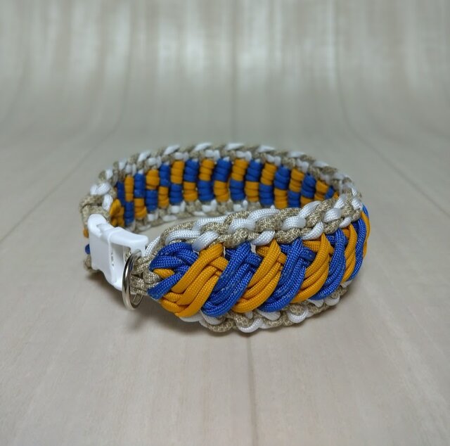 パラコード首輪❥太め❥中型犬　パープル×水色　№033 パラコード首輪❥太め❥中型犬 パープル×水色 №033 パラコード首輪