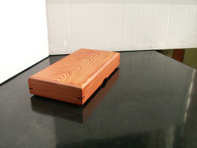 ○屋久杉 無垢 大きな筆箱 ペンケース 宝くじ箱 小物入れ 木製 K299