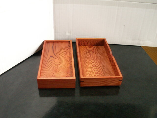 ○屋久杉 無垢 大きな筆箱 ペンケース 宝くじ箱 小物入れ 木製 K299