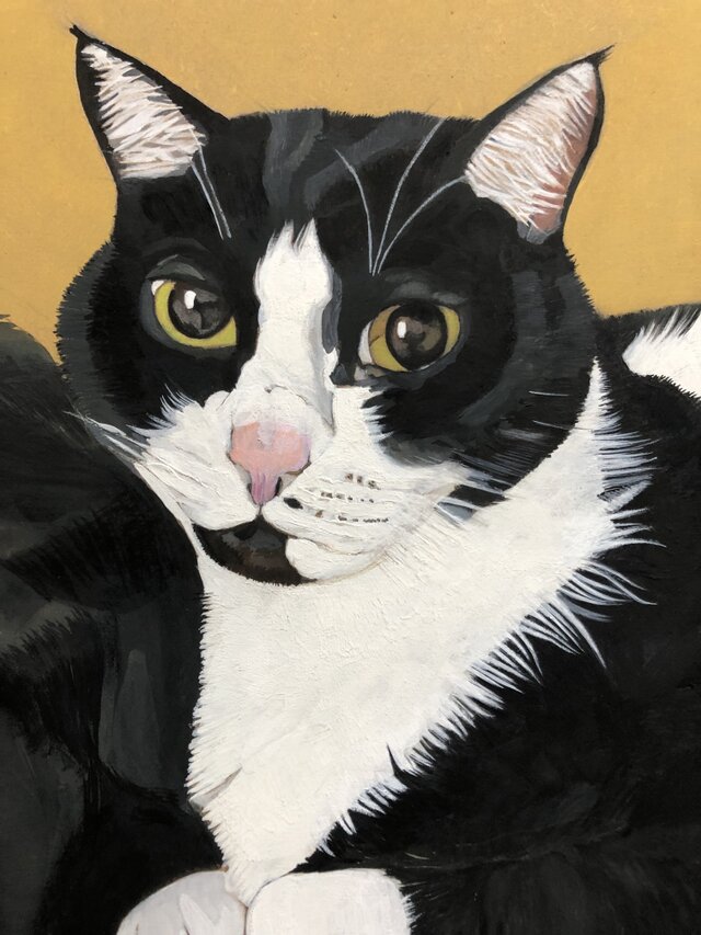 猫イラスト「ウメ6」原画 | iichi 日々の暮らしを心地よくする