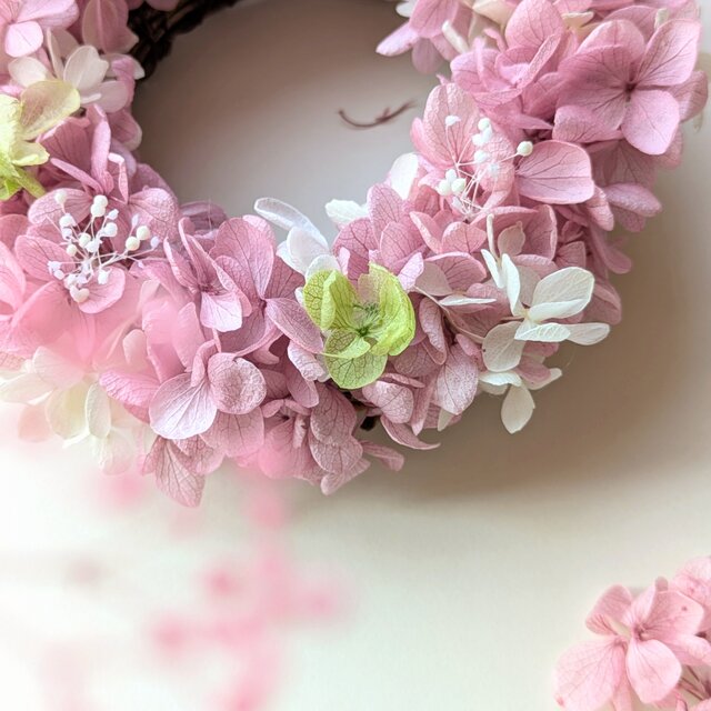 数量限定）桜色のミニリース ミスティピンク 大人ふわふわ