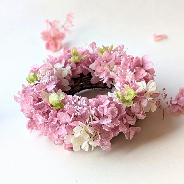 数量限定）桜色のミニリース ミスティピンク 大人ふわふわ