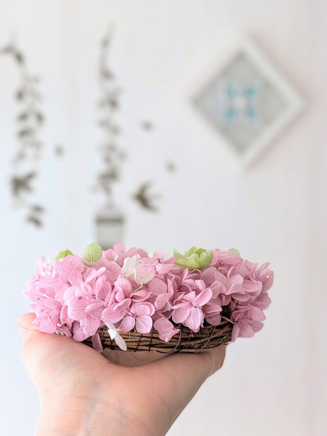 数量限定）桜色のミニリース ミスティピンク 大人ふわふわ