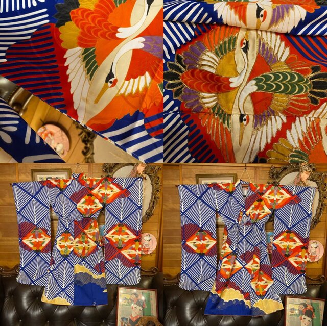和洋折衷 古着 振袖 着物 袴 和 ハンドメイド リメイク