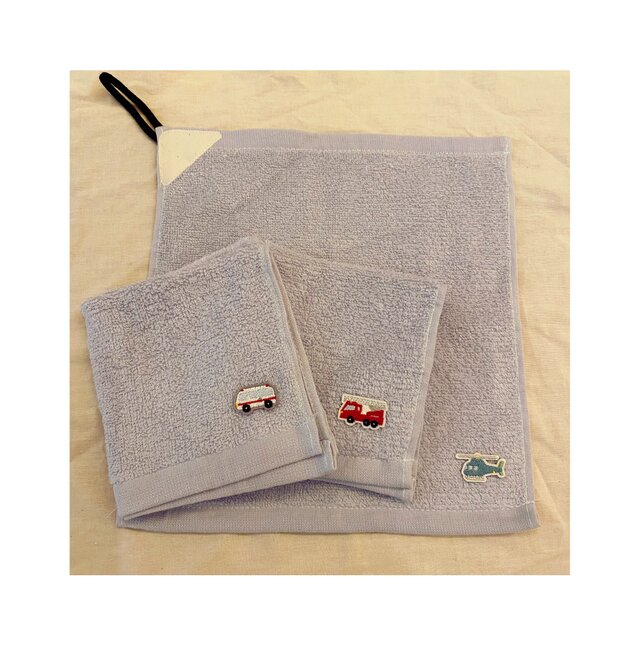 （30×30）ループ付きミニタオル　おしぼり　のりもの