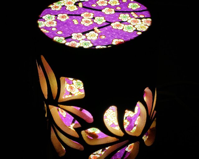 両面彫☆竹灯り・竹あかり・竹灯籠 ～～ 癒しの灯り 華衣ライン☆春華