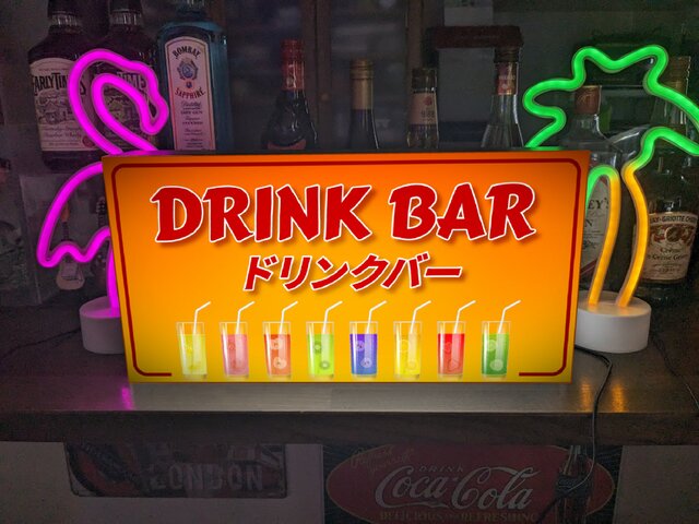 Lサイズ】ドリンクバー ジュース フリードリンク 飲み放題 おかわり 食堂 レストラン 店舗 看板 置物 雑貨 ライトBOX | iichi  日々の暮らしを心地よくするハンドメイドやアンティークのマーケットプレイス