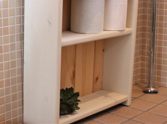 トイレ収納ラック オープンシェルフ アンティークホワイト | iichi