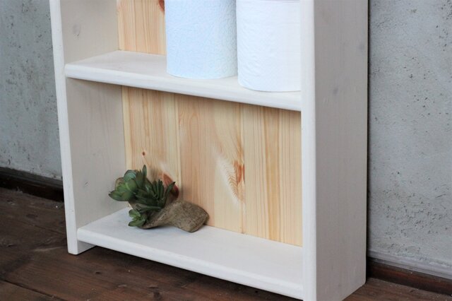 トイレ収納ラック オープンシェルフ アンティークホワイト | iichi