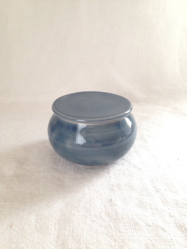 丸浅蓋物(ブルーグレー)S