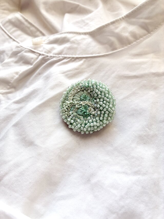 ミントグリーン スリップドレス ビーズ刺繍 フラワー刺繍ドレス(グリーン)CL1-439GR-M | パーティドレススタイル