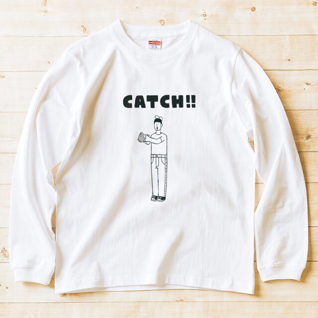 長袖 Tシャツ 『ハトキャッチ！！・男子』 男女兼用 ロンT ペア 鳥