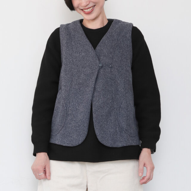 pazu's vest　FW / navy