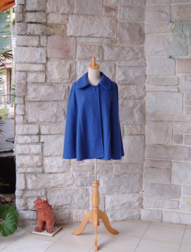 エレガント ケープ コート 】高貴な印象のロイヤルブルー | iichi 日々