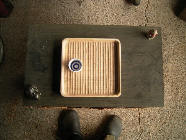 我谷盆　No.27 我谷盆 No.27 我谷盆 大 450mm × 300mm わがたぼん クリのお盆 生成り