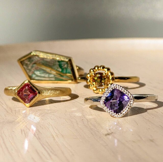 クロムスフェーン 0.4ct 丸つぶ取り巻き シルバーSV925リング