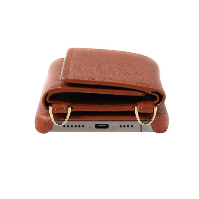 最高品質 iPhone15ProMax 本牛革 レザー カバー 財布 ケース ブラウン