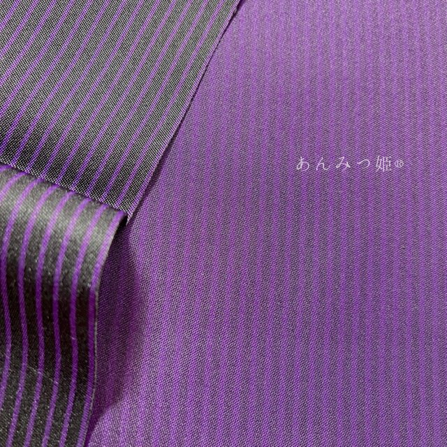 正絹の半衿 黒×紫の縞模様 | iichi 日々の暮らしを心地よくする