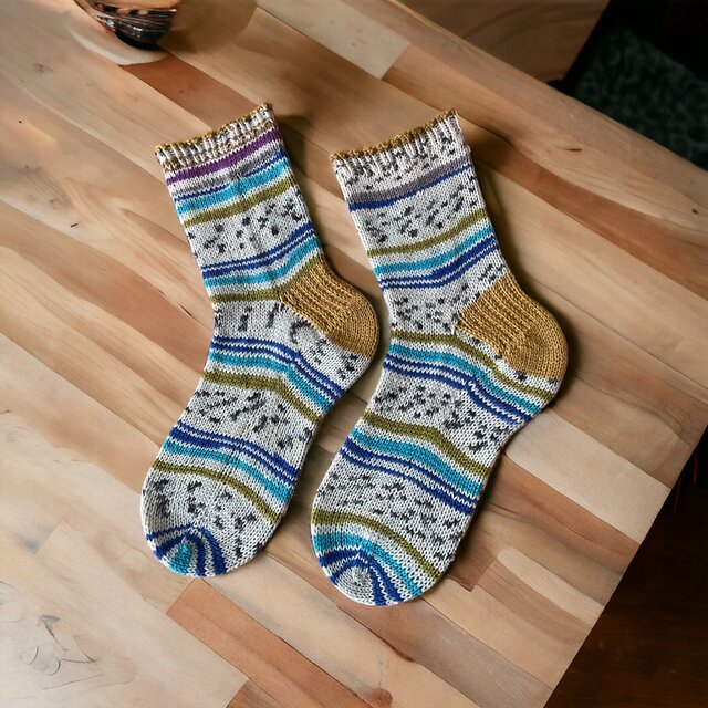 No.1397カシミア手編み靴下