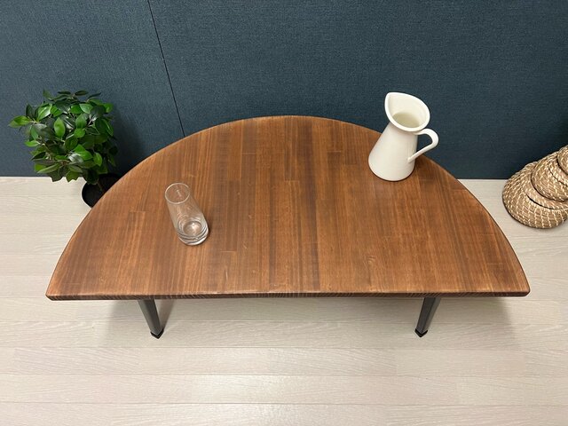 送料無料】 ローテーブル 丸形 90cm 2分割 パイン ダーク