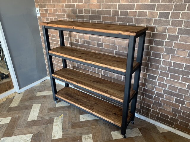 hotaru キャビネット 飾り棚 4段ラック 男前家具 キャスター付き