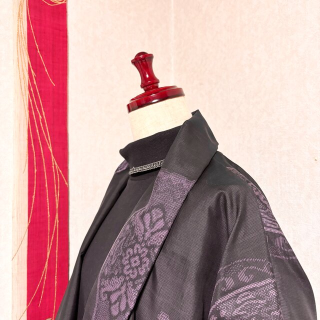 大島紬で作ったコート 氷の花 | iichi 日々の暮らしを心地よくする 