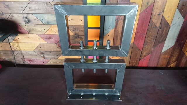 無塗装でアイアンな極太＆鉄管鉄脚♪ 50×400×650mm 呂型 2脚ver