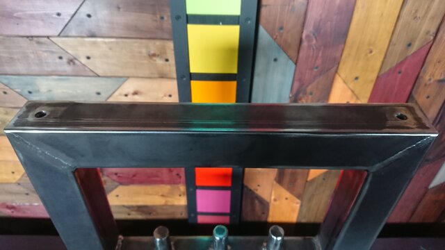 無塗装でアイアンな極太＆鉄管鉄脚♪ 50×400×650mm 呂型 2脚ver