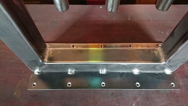 無塗装でアイアンな極太＆鉄管鉄脚♪ 50×400×650mm 呂型 2脚ver