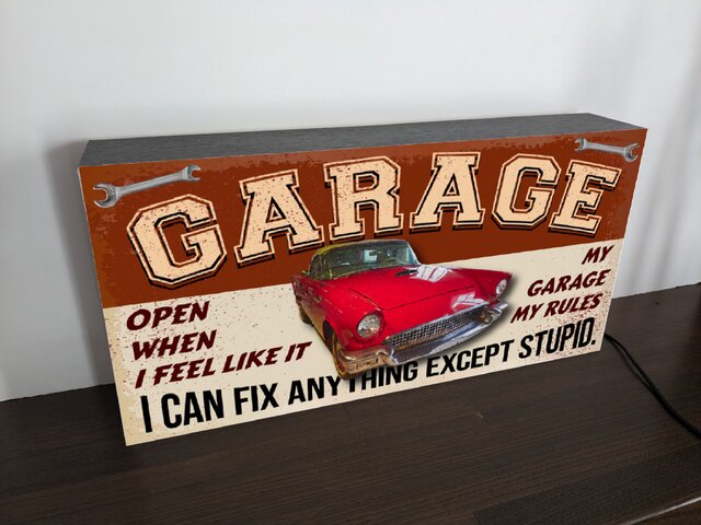 【Lサイズ】ガレージ カーショップ 車 看板 置物 アメリカン雑貨 ライトBOX Lサイズ】ガレージ カーショップ 車 看板 置物 アメリカン雑貨