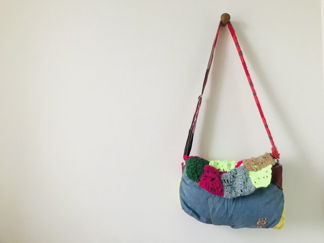 Bag 手縫いのバッグ 布製 ポシェット 肩掛けバッグ スローファッション
