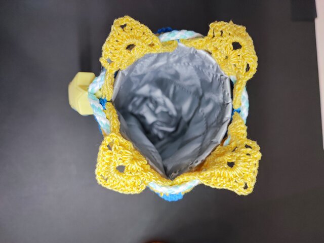 ペットボトルカバー　リバティムーンモス／イエロー　ハンドメイド ペットボトルカバー リバティムーンモス／イエロー ハンドメイド