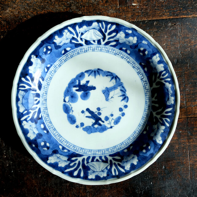 海藻が可愛い◇伊万里 海藻文染付 骨董・antiques 器 丁寧な