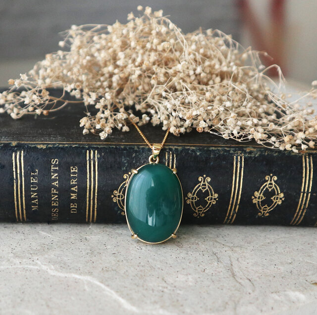 最終価格❗️アンティーク　 グリーンオニキス ネックレス it-65cdd2123d95c-1200.jpg