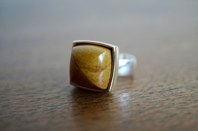 SADO jasper (Kidama) K18 / Silver combination ring | iichi 日々の