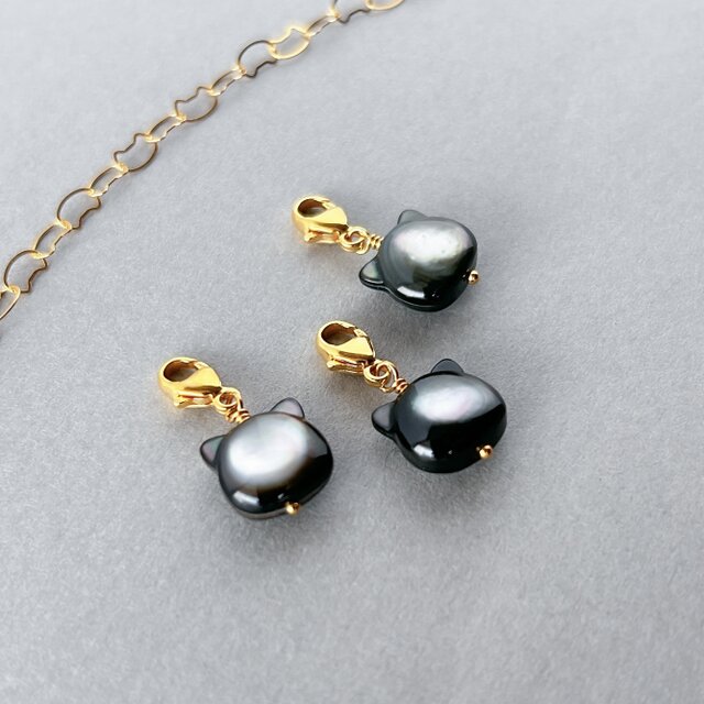 まいにち猫パレード！✧ ころんと猫チャーム｜選べる天然素材×14kgf