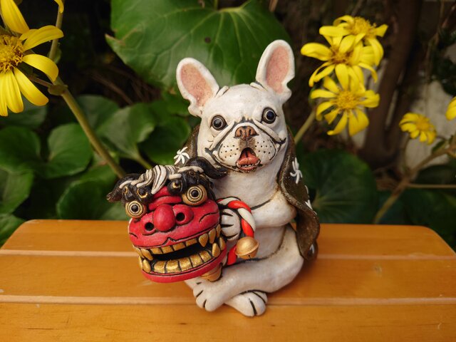 ハンドメイド　獅子舞 獅子舞（大）フレンチブルドッグ | iichi 日々の暮らしを心地よくする