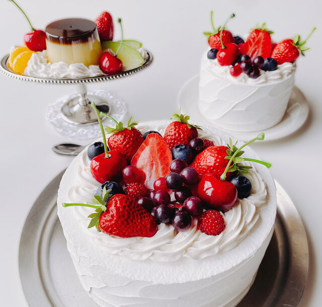 食品サンプル フェイクスイーツ 丸いちごタルトホールケーキ2(大 直径