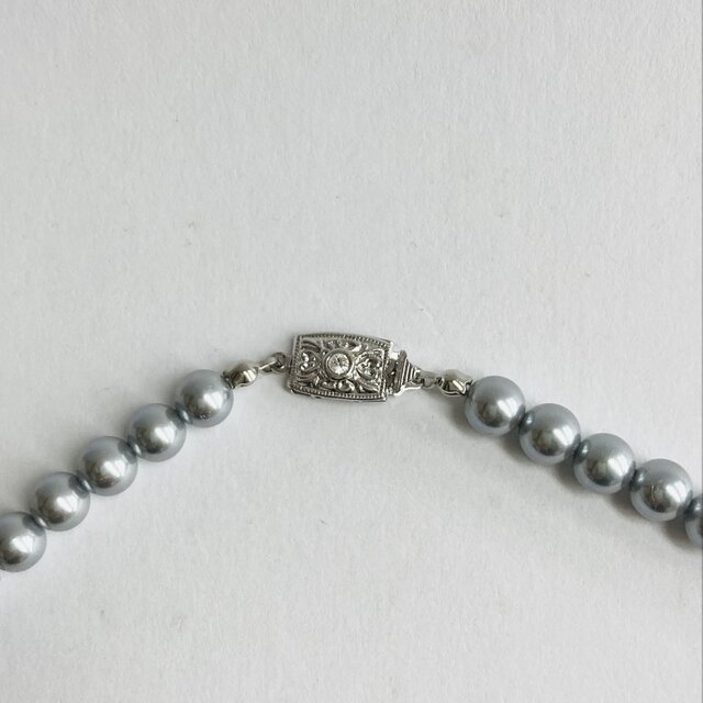 貝磨きパールマチネーネックレス/約7mm約60cm/磨きグレー/made in