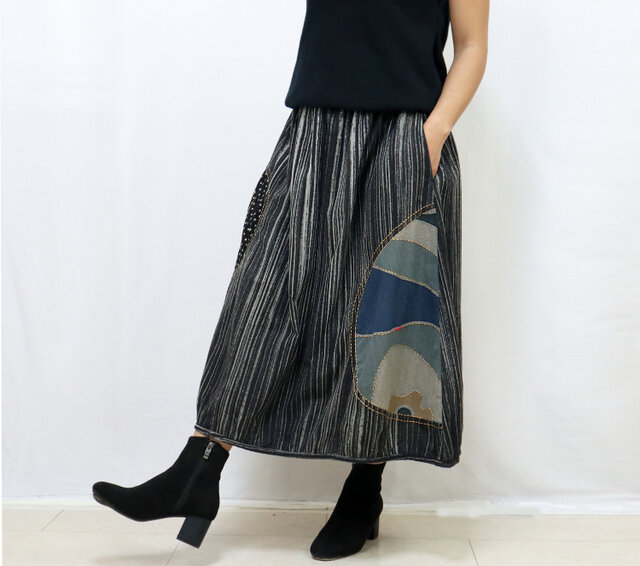 [ELFY DANCE/コラボ限定品] 草木染め・フェアリーペタルスカート 全2色