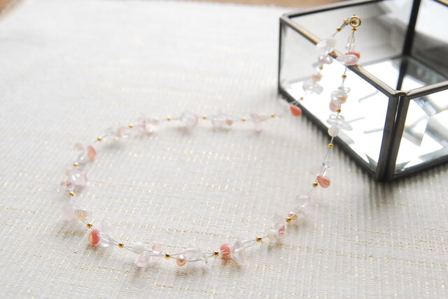 2024春色のナイロンコートワイヤーネックレス 桜14kgf | iichi