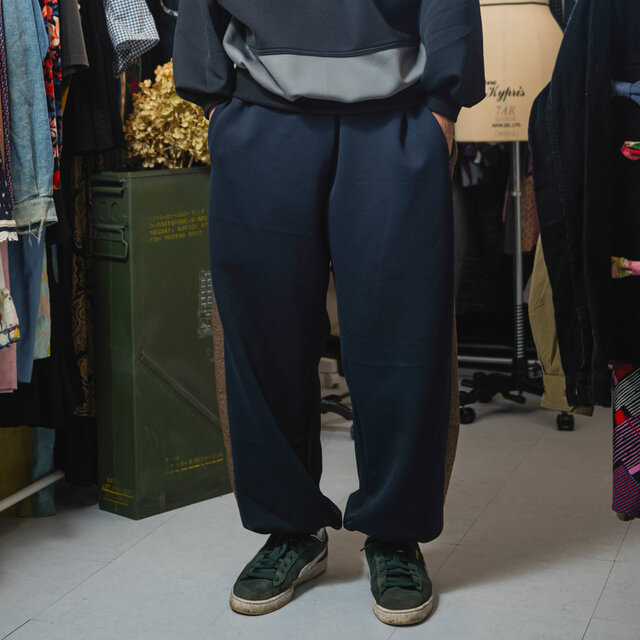 (5-4)JERSEY Basic pants Navy brown