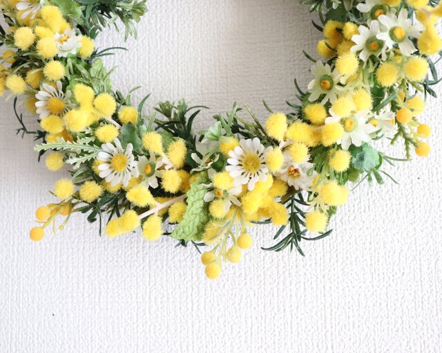 new ミモザ＆ハーブリース（アーティフィシャルフラワー） | iichi