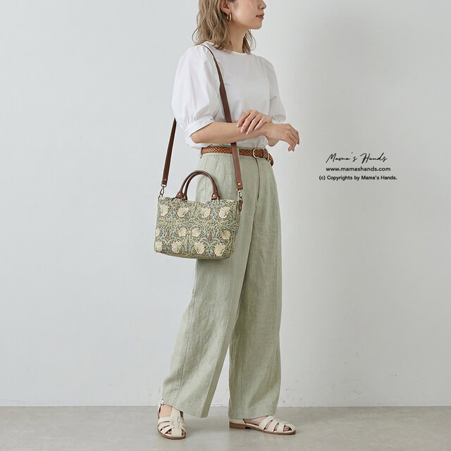 ぷるど 2wayショルダーバッグ　ウィリアム・モリス　ピンパーネル ⭐️8点売れました⭐️ 《ウィリアムモリス マロン》2way ピンパーネル