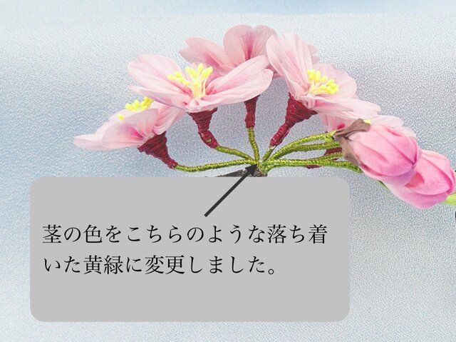 繊細な花びらの手染め羽二重 桜のコサージュ ブローチ /つまみ細工