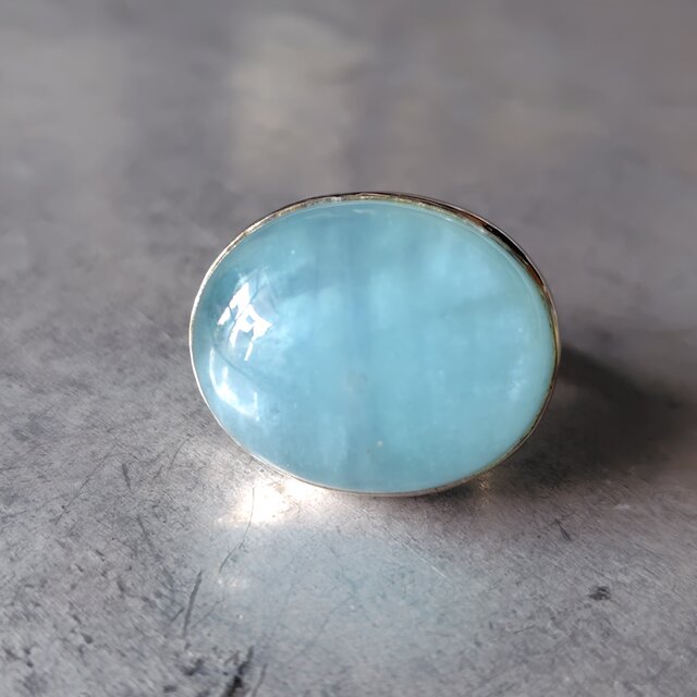 アクアマリンシルバーリング#14〜14.5